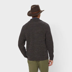 Men's Burly Retirement Shawl Collar Waffle Cardigan