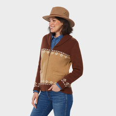 Women's Woolpaca Zip-Front Jacquard Cardigan