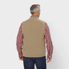 Men's Shetland Wool Windproof Full-Zip Sweater Vest