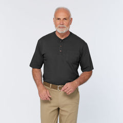 Men's Longtail T Relaxed Fit Short Sleeve Pocket Henley