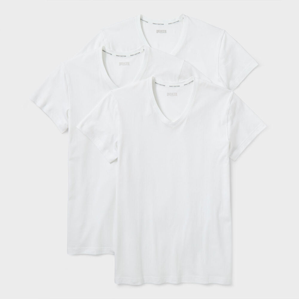 Men's Daily Cotton V-Neck Undershirt 3-Pack